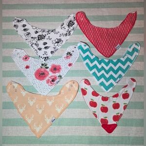 Baby Girl Bandana Bib Bundle Of 6